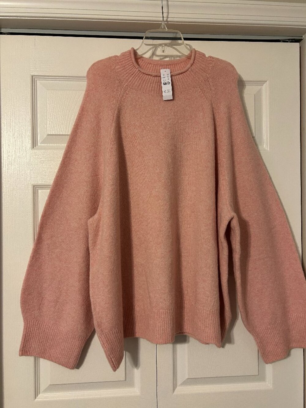 NWT J. CREW Sz 3X Pink Wool Alpaca Blend Long Sleeve Pullover Sweater Top NEW